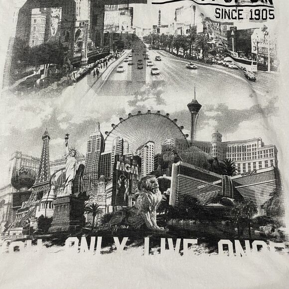 Yazbek Las Vegas Aka City Of Sin Graphic Yolo Shirt Size Large - Picture 4 of 6